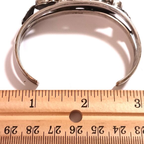 Native American Sterling Turquoise Cuff Bracelet Vintage (1206) - Picture 4 of 9